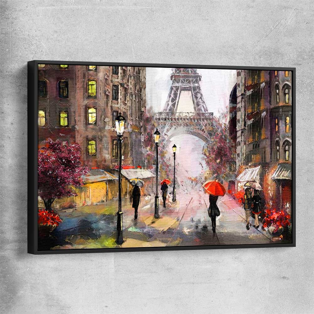 Beautiful Paris black framed canvas is a high quality print in our city skyline, travel prints and maps collection