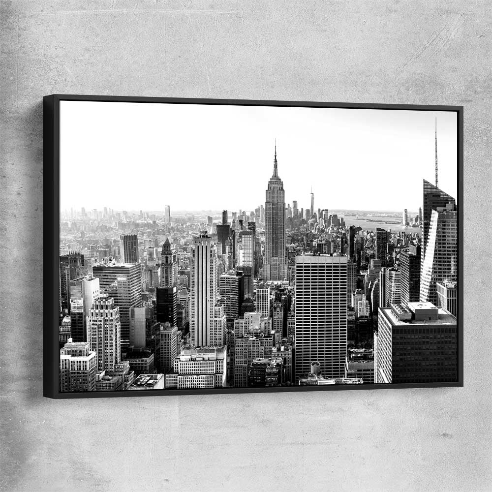 New York Skyline black framed canvas is a high quality print in our city skyline, travel prints and maps collection