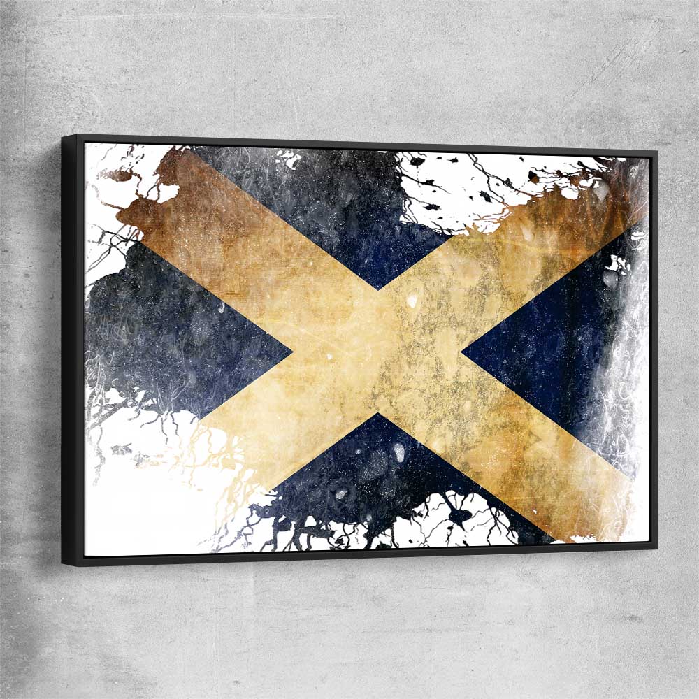 Scottish Flag black framed canvas is a high quality print in our city skyline, travel prints and maps collection