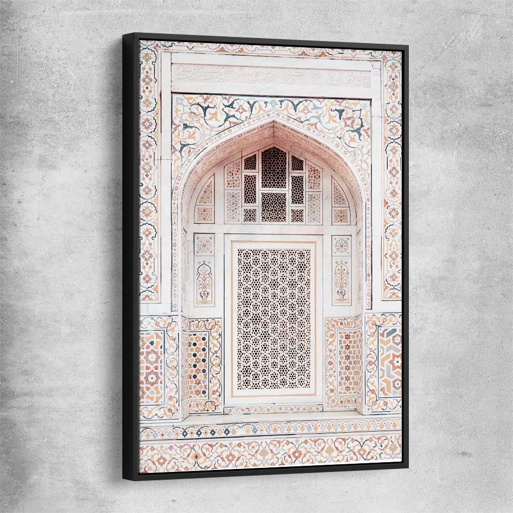Taj in Arga black framed canvas is a high quality print in our city skyline, travel prints and maps collection