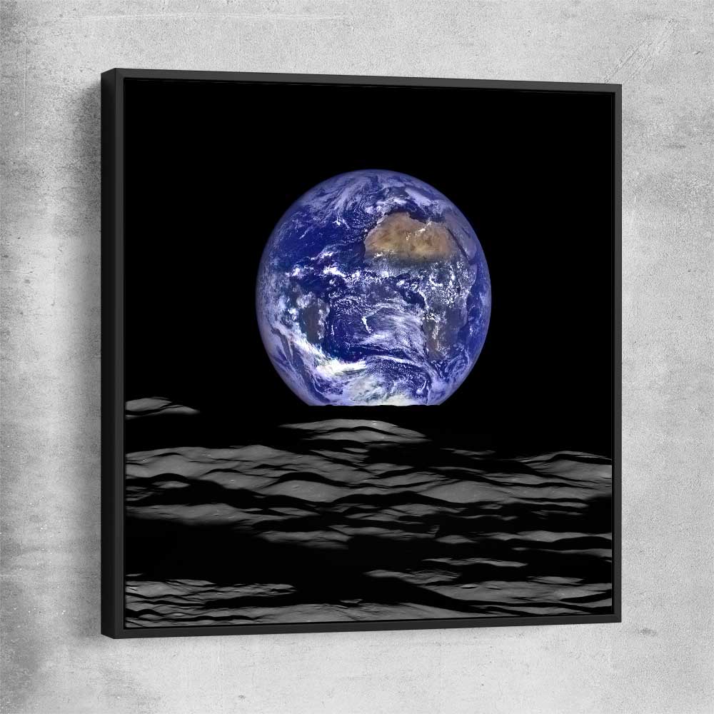 Space prints and wall art of The Earth with black framed canvas