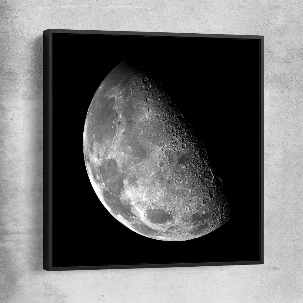 Space prints and wall art of The Moon with black framed canvas
