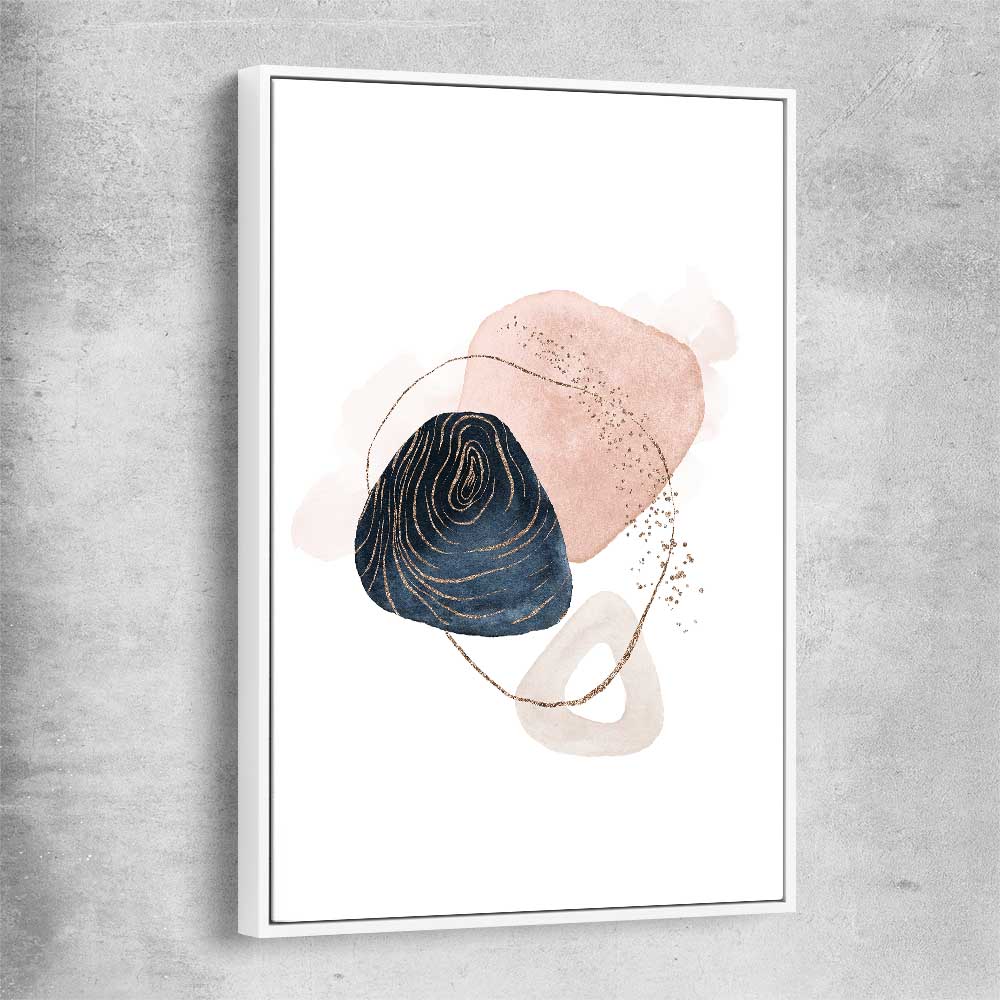 Abstract Circles white framed canvas - part of our high quality canvas abstract wall art collection