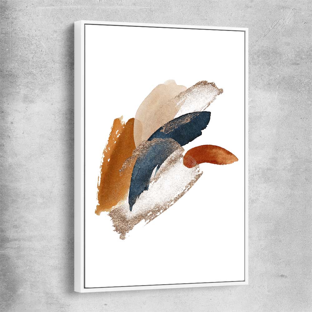 Abstract Strokes One white framed canvas - part of our high quality canvas abstract wall art collection