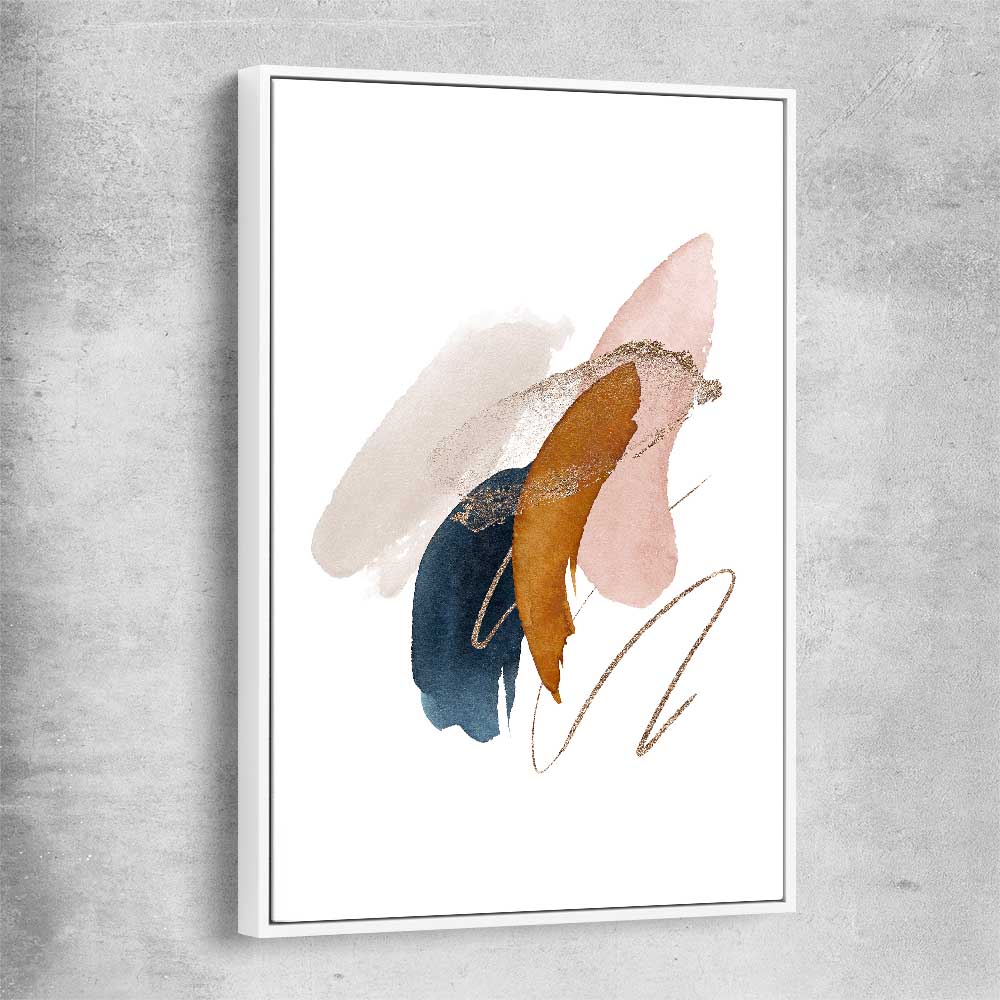 Abstract Strokes Two white framed canvas - part of our high quality canvas abstract wall art collection