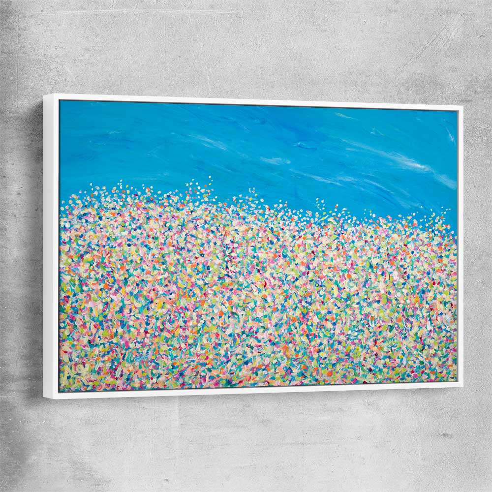 Banks of Atlantics white framed canvas - part of our high quality canvas abstract wall art collection