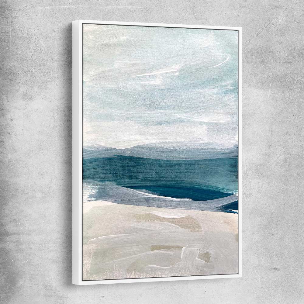 Beach Shades white framed canvas - part of our high quality canvas abstract wall art collection