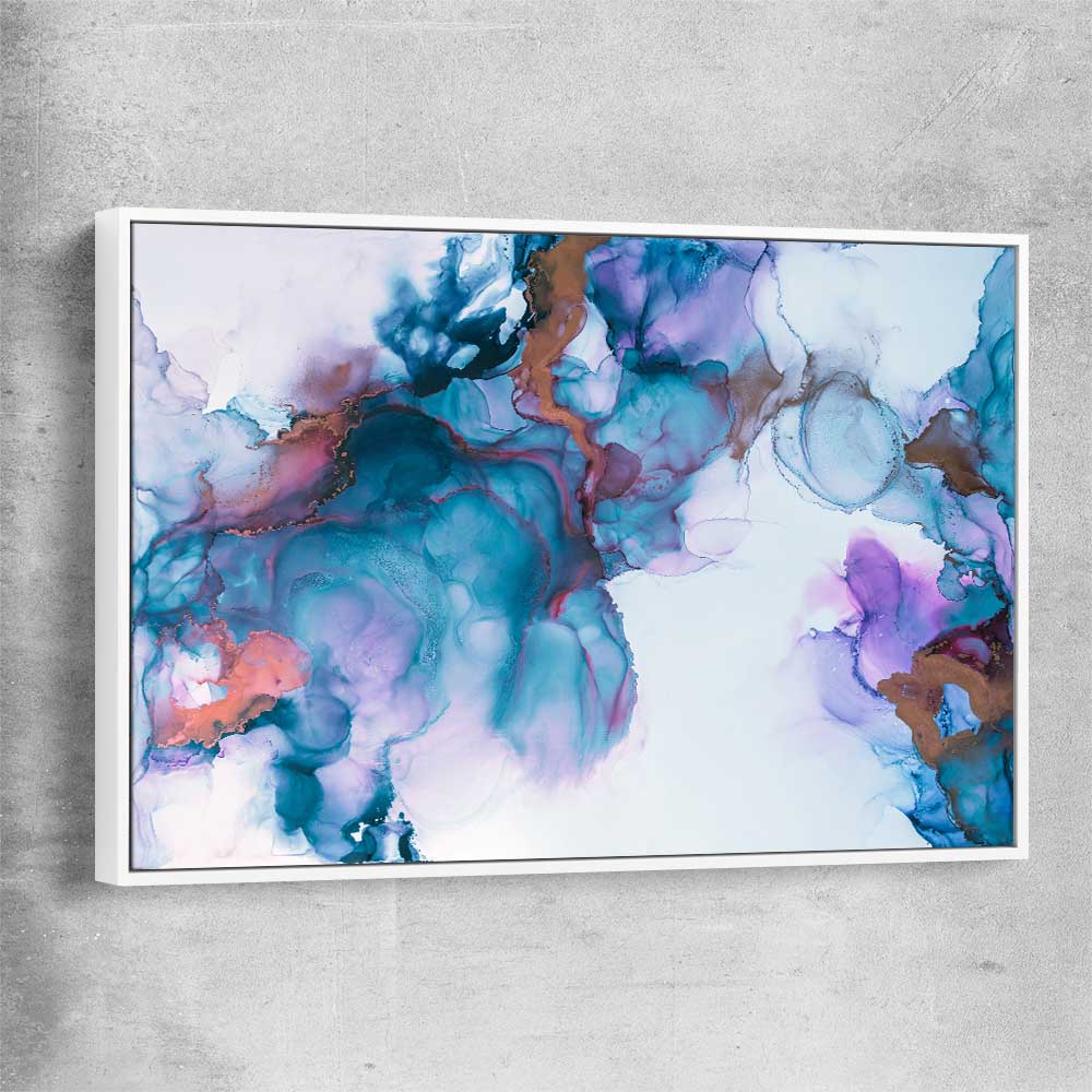 Blue Dreaming white framed canvas - part of our high quality canvas abstract wall art collection