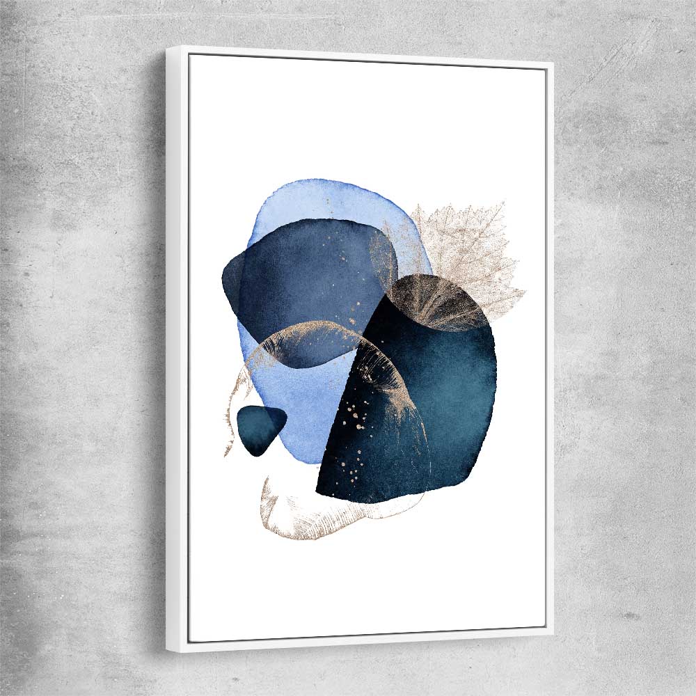 Blue Ivory Two white framed canvas - part of our high quality canvas abstract wall art collection