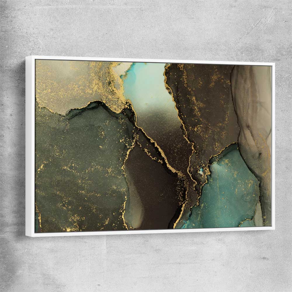 Brown Marble Flow white framed canvas - part of our high quality canvas abstract wall art collection