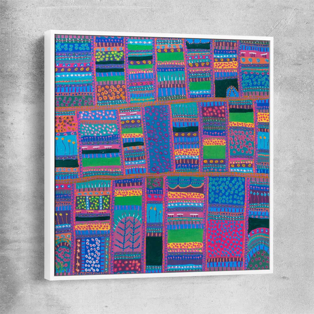 Cheerfulness white framed canvas - part of our high quality canvas abstract wall art collection