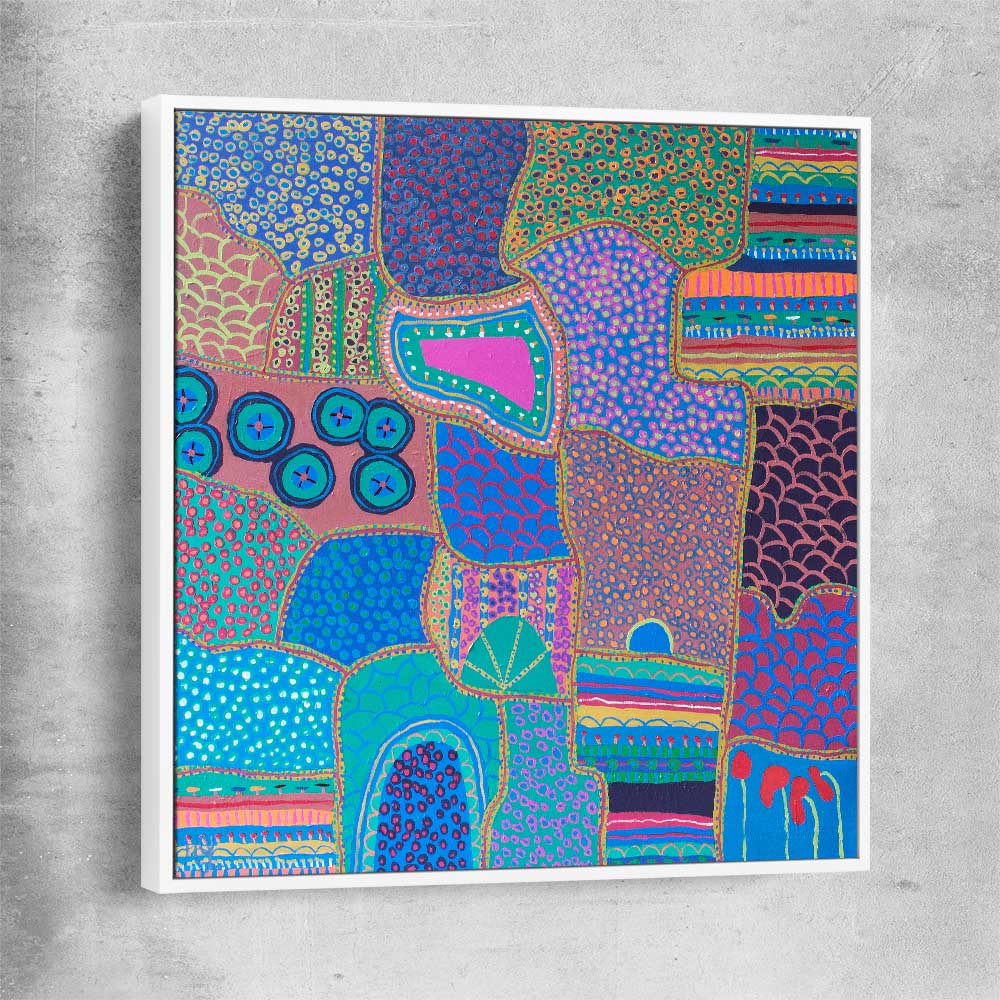 Colour has Life white framed canvas - part of our high quality canvas abstract wall art collection