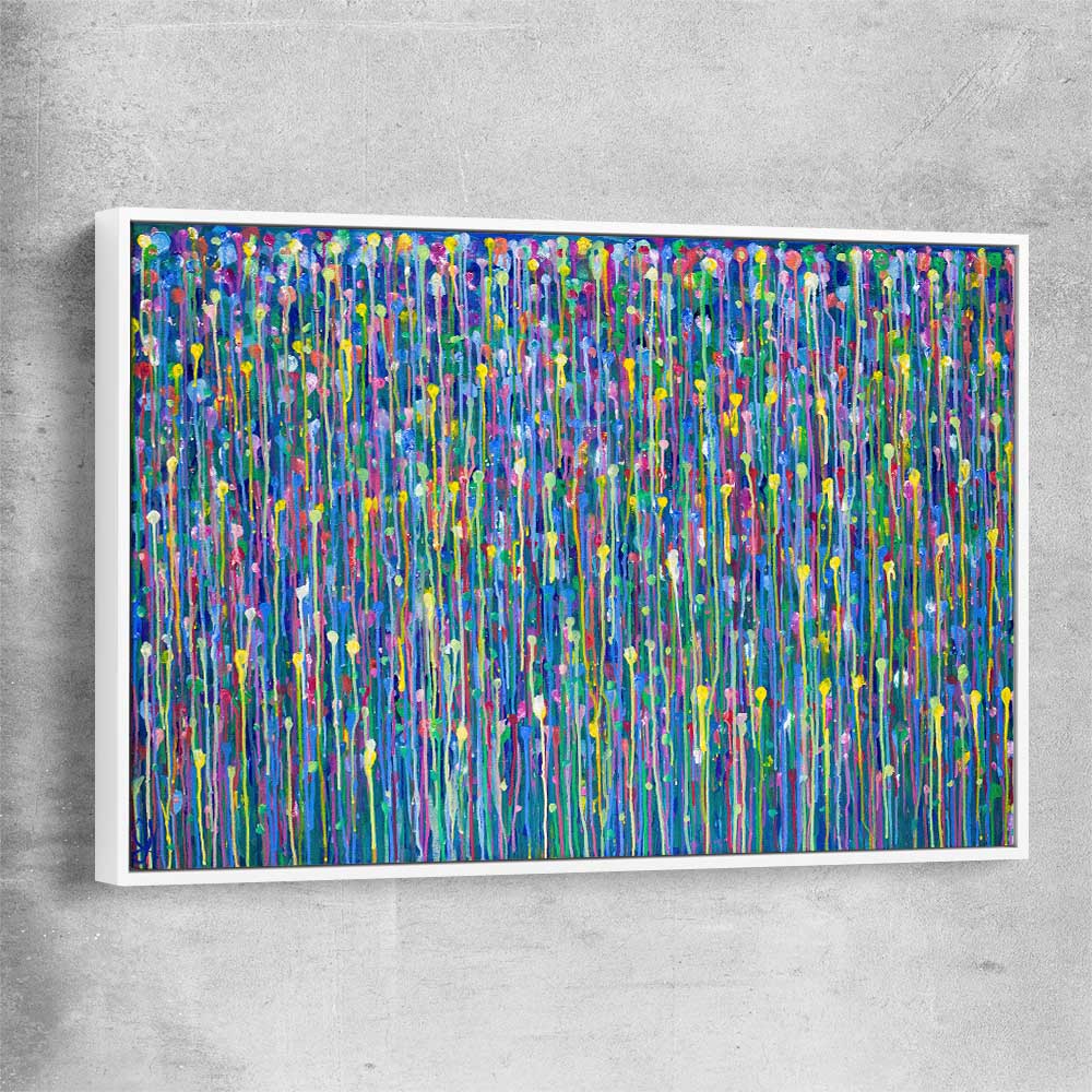 Colour is Golden white framed canvas - part of our high quality canvas abstract wall art collection