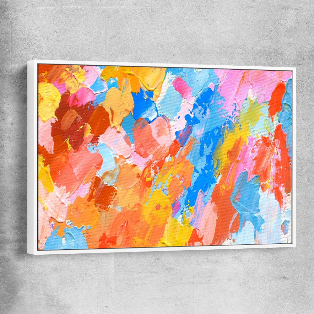 Colour Rays white framed canvas - part of our high quality canvas abstract wall art collection