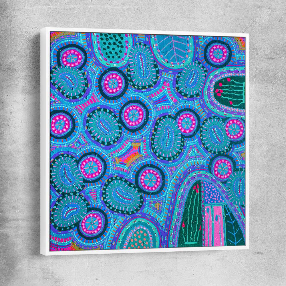 Colours are Encryptic white framed canvas - part of our high quality canvas abstract wall art collection