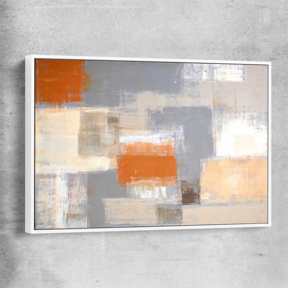 Cosy Beige white framed canvas - part of our high quality canvas abstract wall art collection