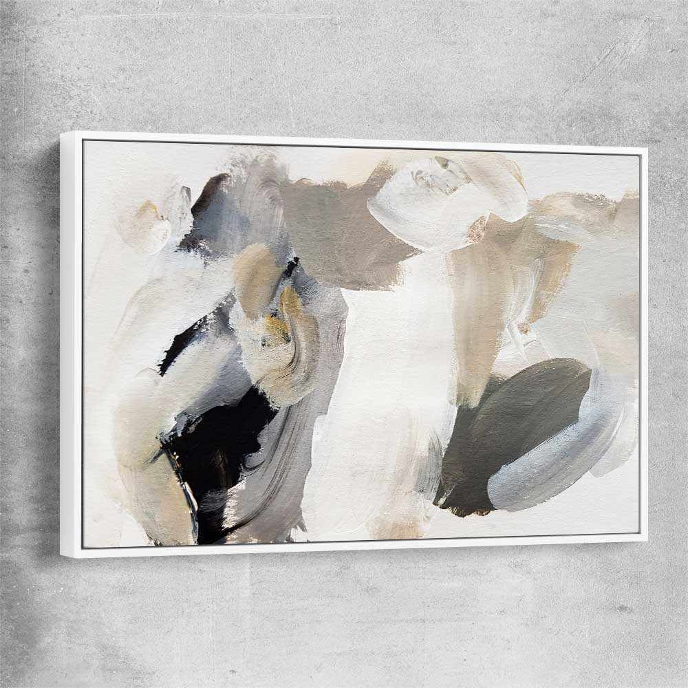 Cosy Neutral white framed canvas - part of our high quality canvas abstract wall art collection
