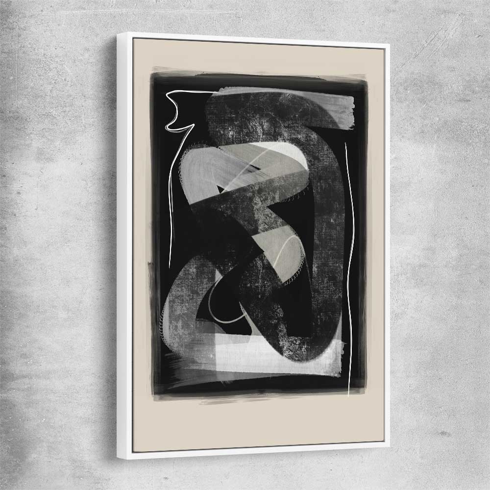Dark Flow white framed canvas - part of our high quality canvas abstract wall art collection