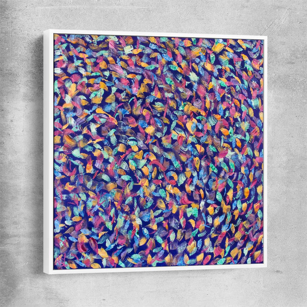 Depths of Colour white framed canvas - part of our high quality canvas abstract wall art collection
