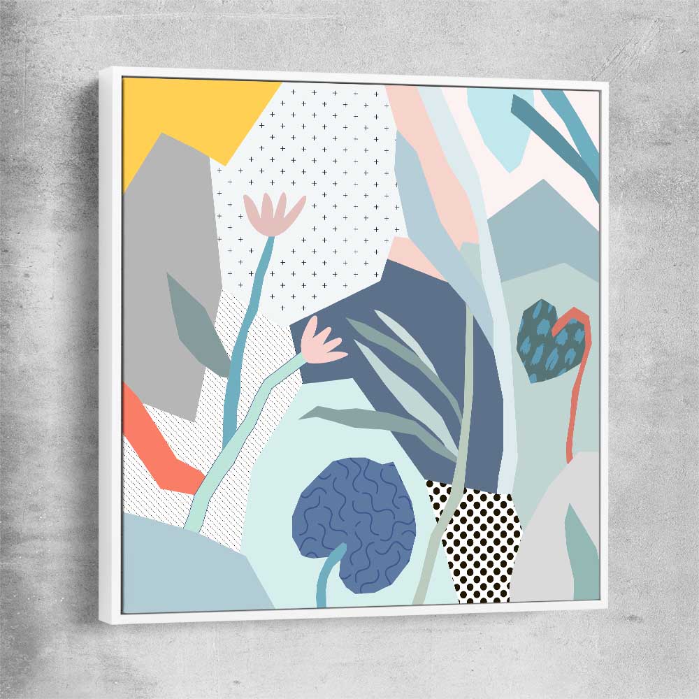 Gentle Growth white framed canvas - part of our high quality canvas abstract wall art collection