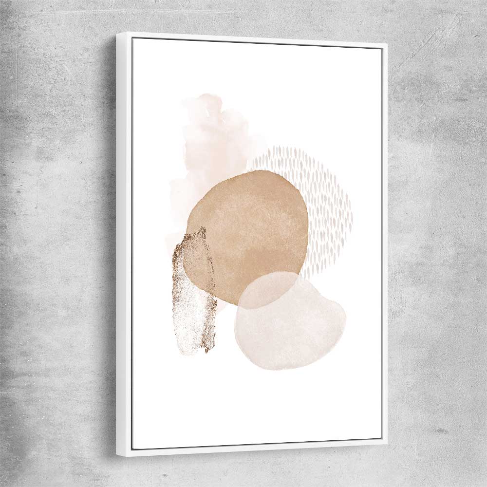 Geometric Circles white framed canvas - part of our high quality canvas abstract wall art collection