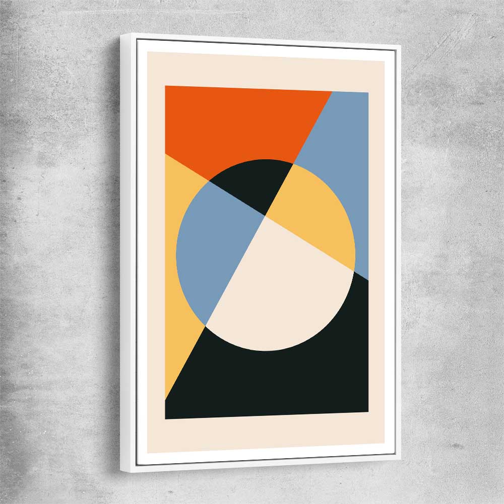 Geometry Burst One white framed canvas - part of our high quality canvas abstract wall art collection