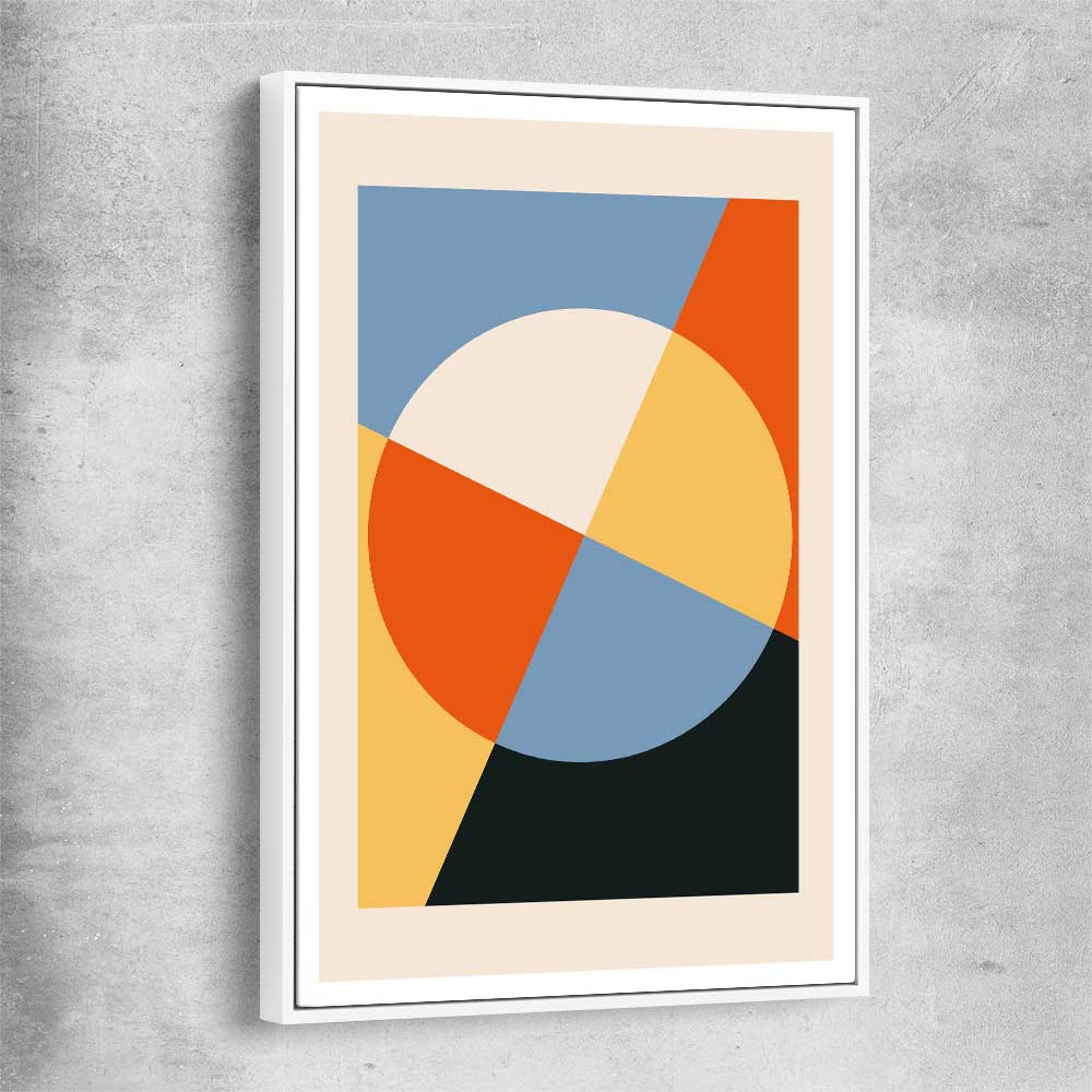 Geometry Burst Three white framed canvas - part of our high quality canvas abstract wall art collection