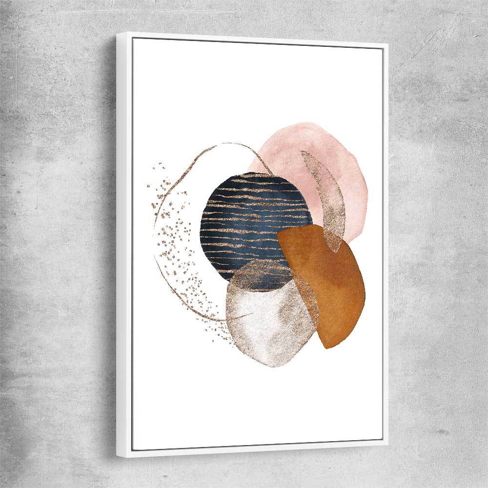 Gold Glitter white framed canvas - part of our high quality canvas abstract wall art collection