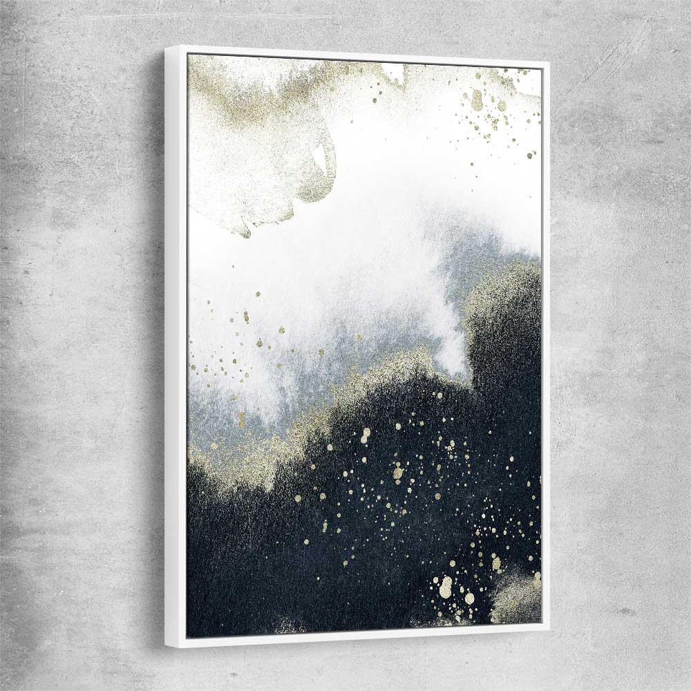 Golden Grey white framed canvas - part of our high quality canvas abstract wall art collection