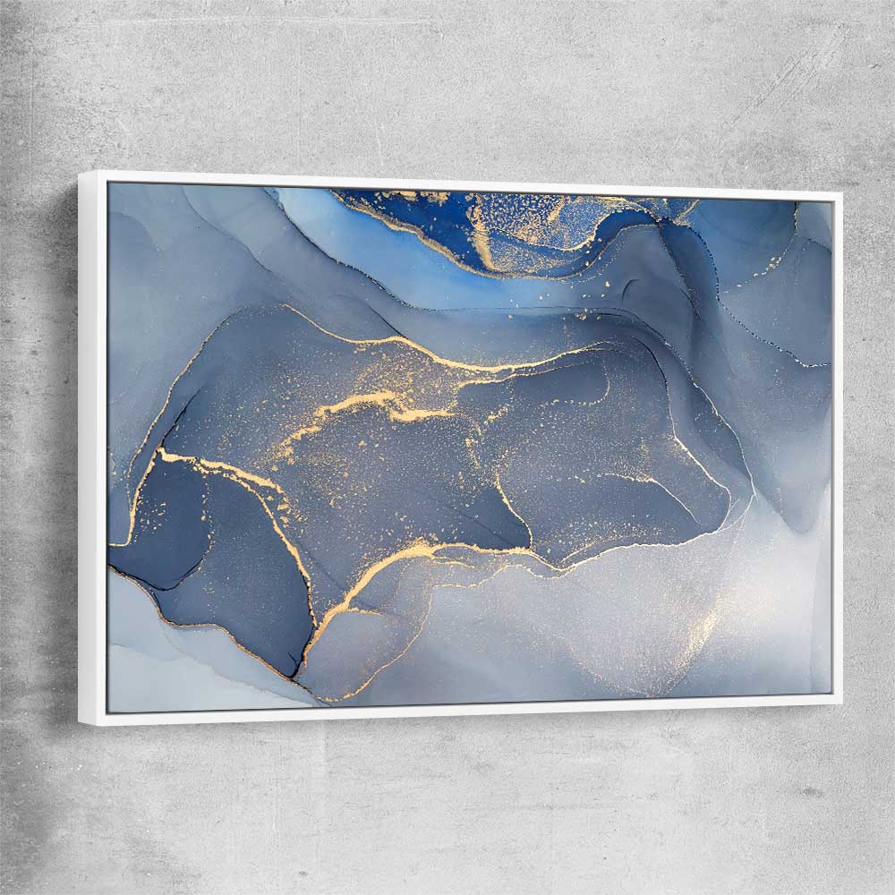 Golden Marble white framed canvas - part of our high quality canvas abstract wall art collection