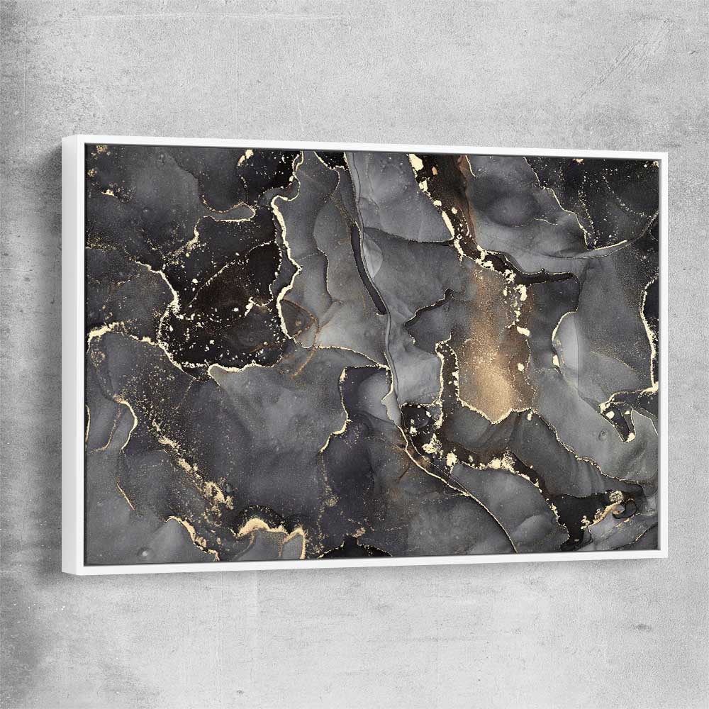 Grey Vapours white framed canvas - part of our high quality canvas abstract wall art collection