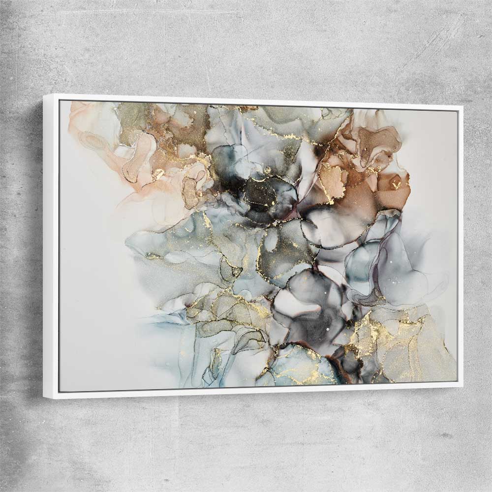 Luxury Waves white framed canvas - part of our high quality canvas abstract wall art collection
