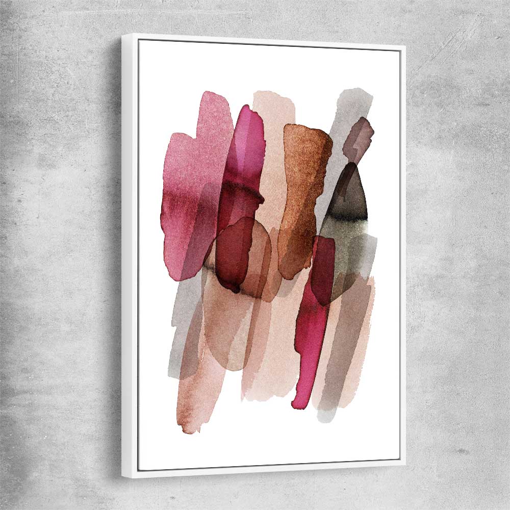 Maroon Tones One white framed canvas - part of our high quality canvas abstract wall art collection