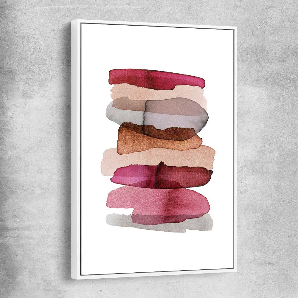 Maroon Tones Two white framed canvas - part of our high quality canvas abstract wall art collection