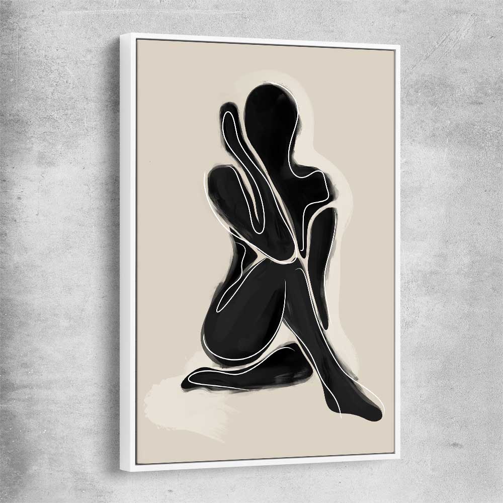 Matisse Shadow One white framed canvas - part of our high quality canvas abstract wall art collection