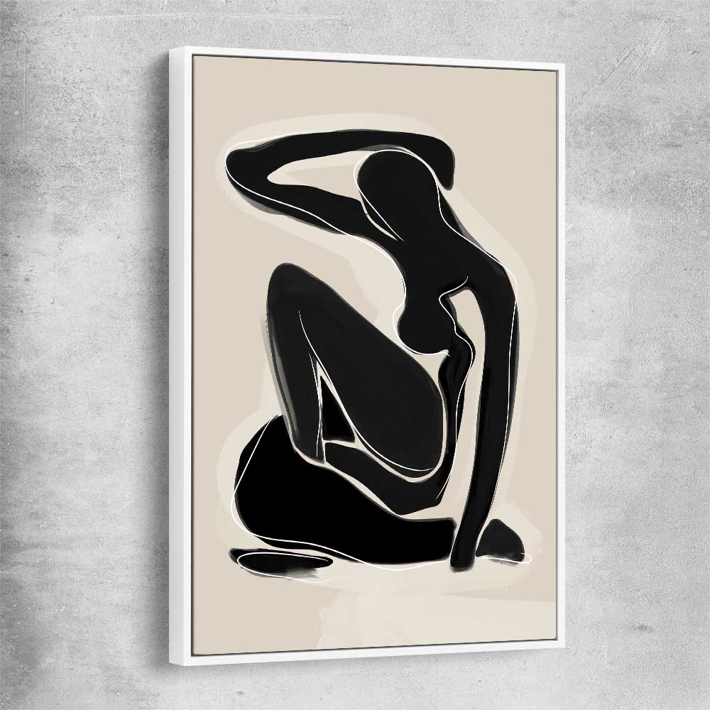 Matisse Shadow Two white framed canvas - part of our high quality canvas abstract wall art collection