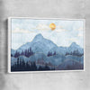 Mountain Silhouette white framed canvas - part of our high quality canvas abstract wall art collection