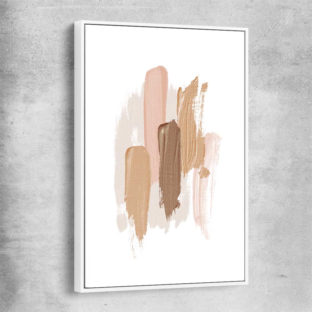 Neutral Strokes One white framed canvas - part of our high quality canvas abstract wall art collection