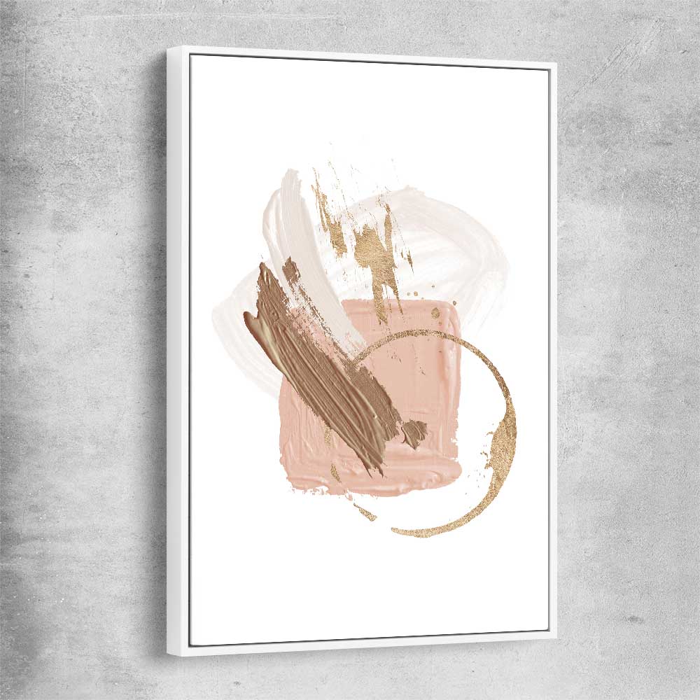 Neutral Strokes Two white framed canvas - part of our high quality canvas abstract wall art collection
