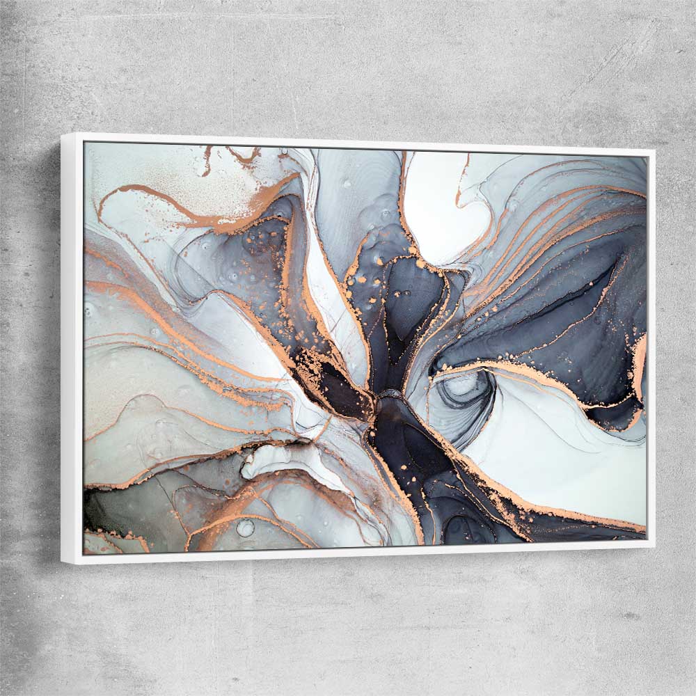 Ocean Depths white framed canvas - part of our high quality canvas abstract wall art collection