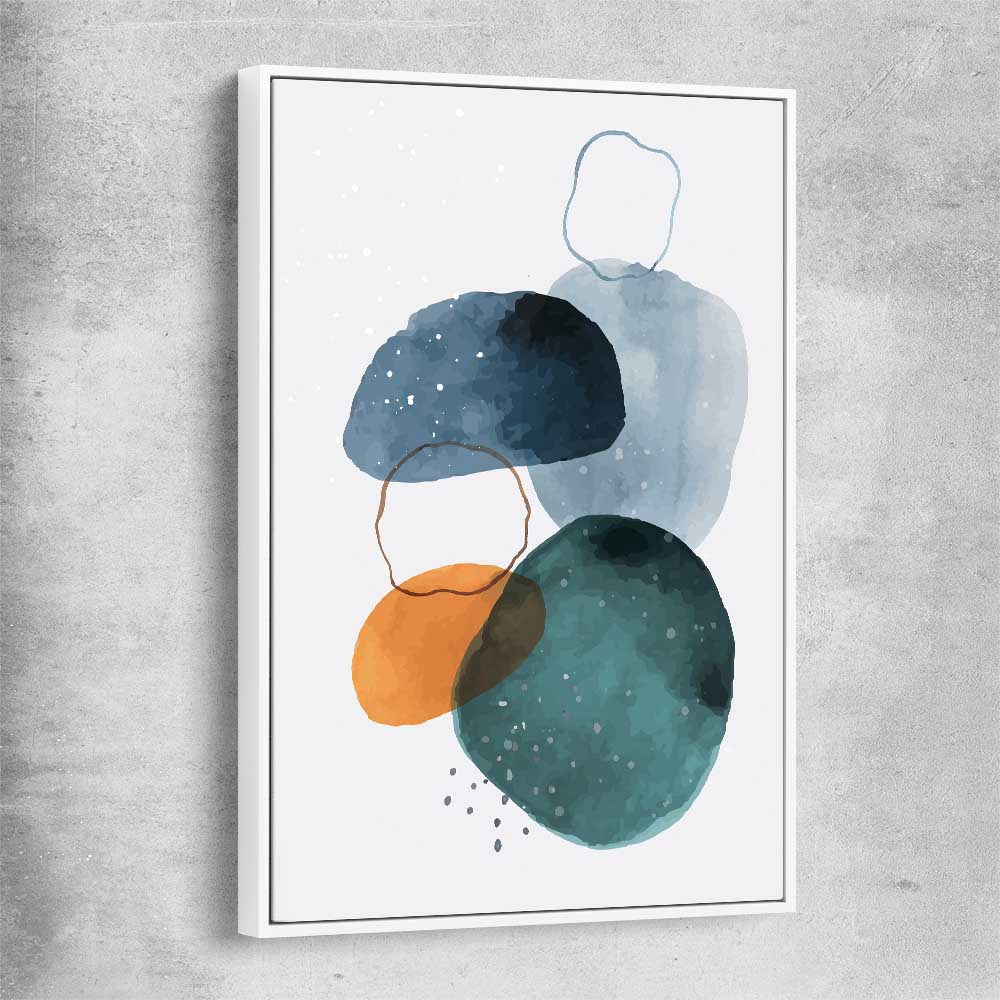 Ocean Tones One white framed canvas - part of our high quality canvas abstract wall art collection