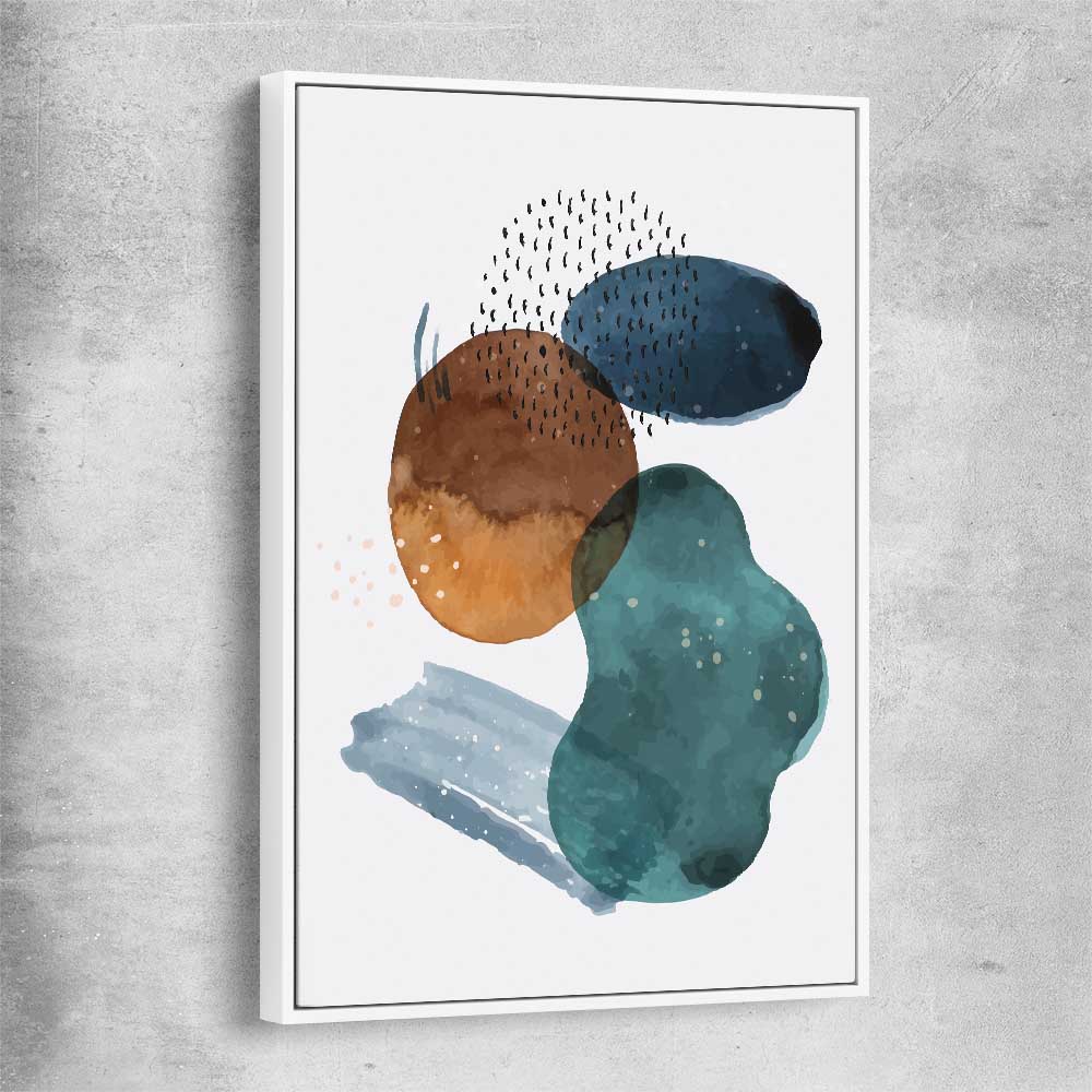 Ocean Tones Three white framed canvas - part of our high quality canvas abstract wall art collection