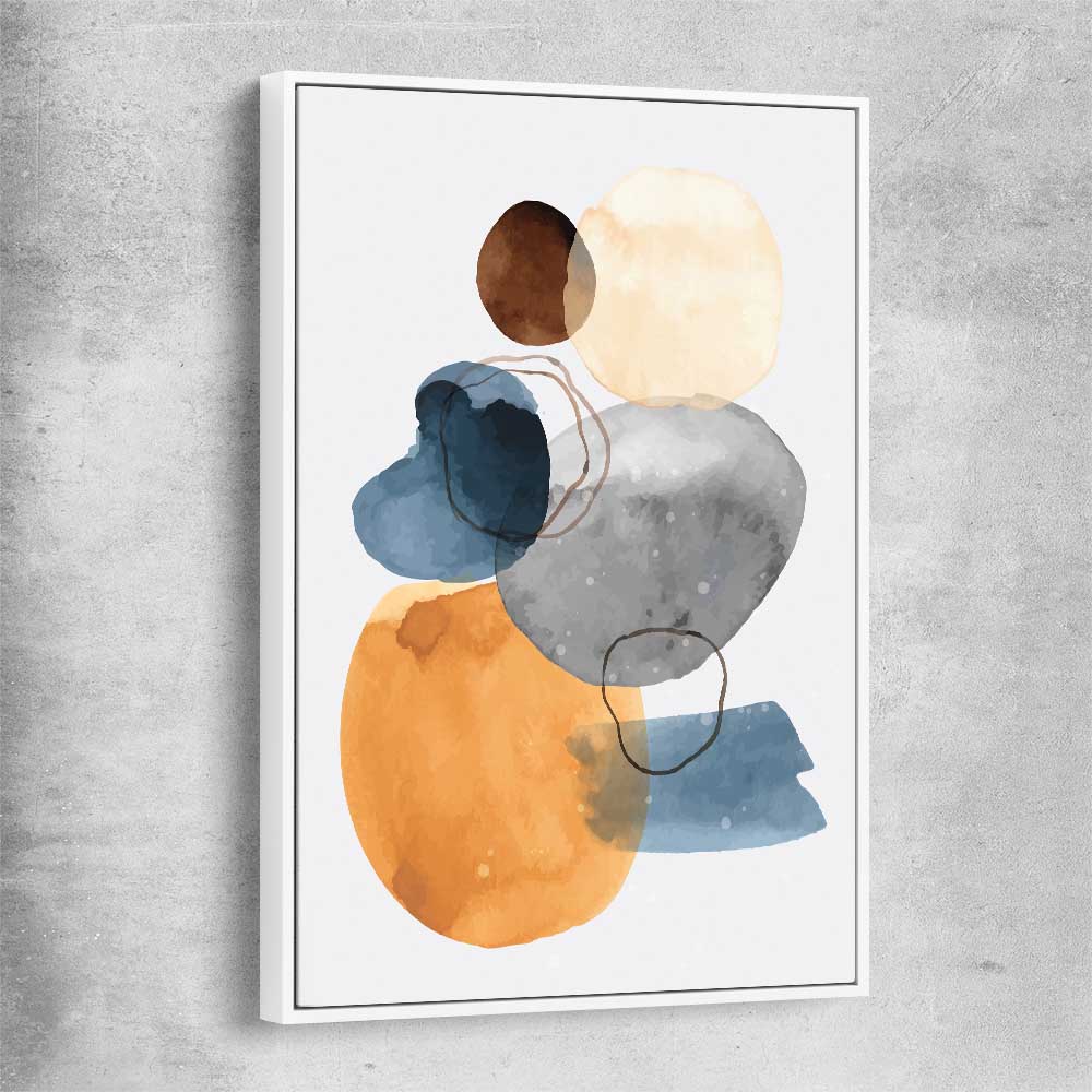 Ocean Tones Two white framed canvas - part of our high quality canvas abstract wall art collection