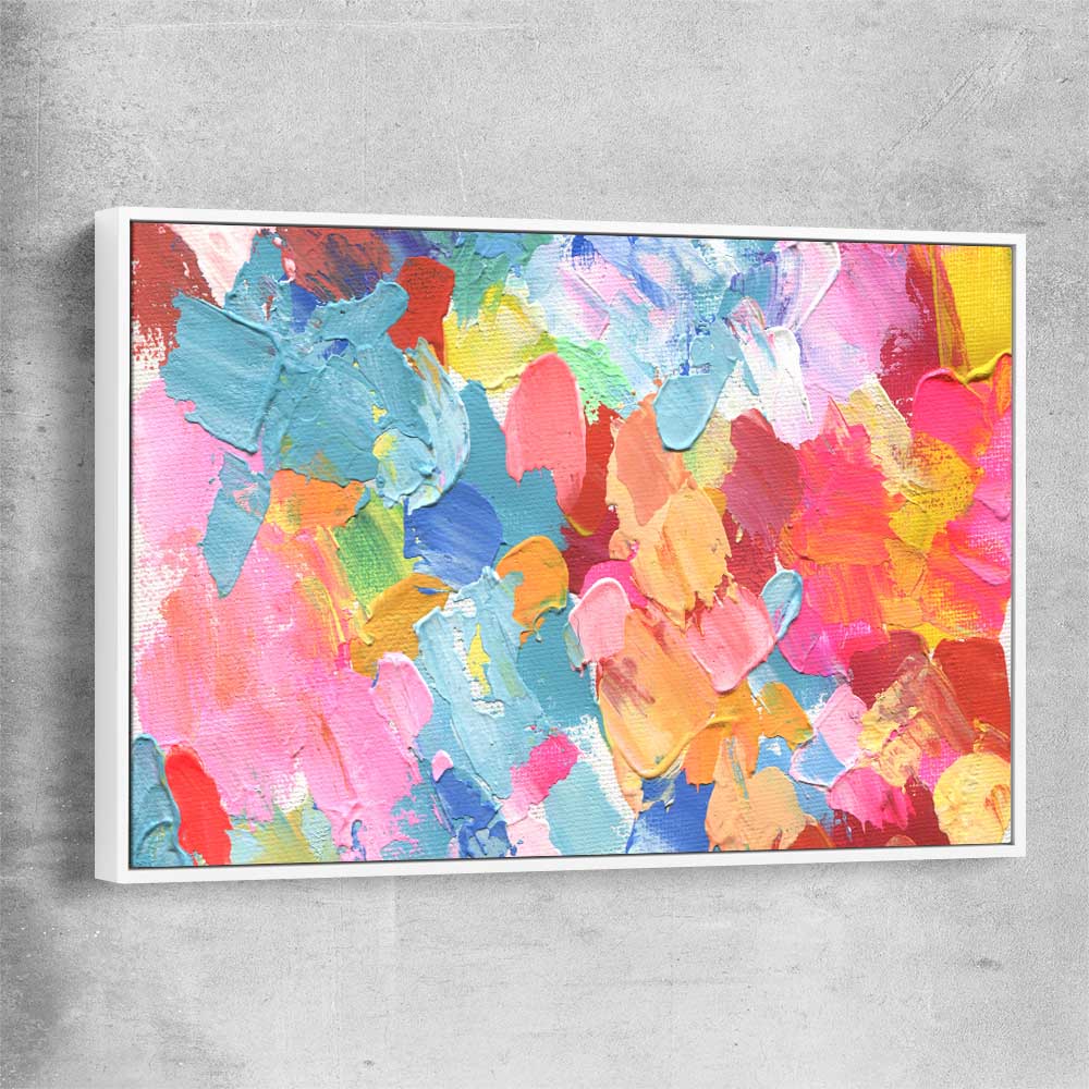 Pastel Palette white framed canvas - part of our high quality canvas abstract wall art collection