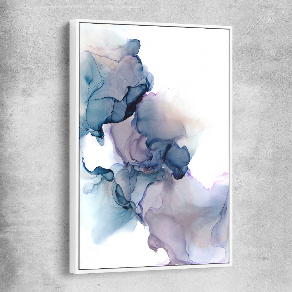 Purple Alcohol white framed canvas - part of our high quality canvas abstract wall art collection