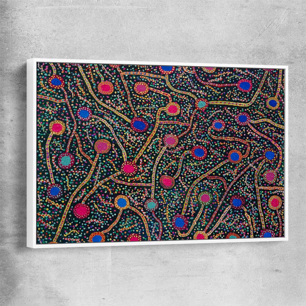 Rebirth's Energy white framed canvas - part of our high quality canvas abstract wall art collection