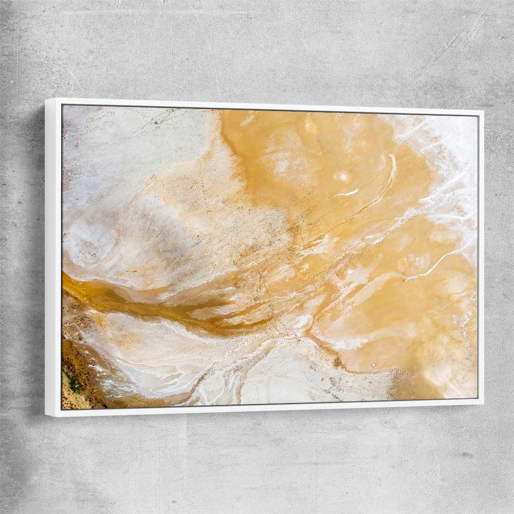 Salt Lake Aerial white framed canvas - part of our high quality canvas abstract wall art collection