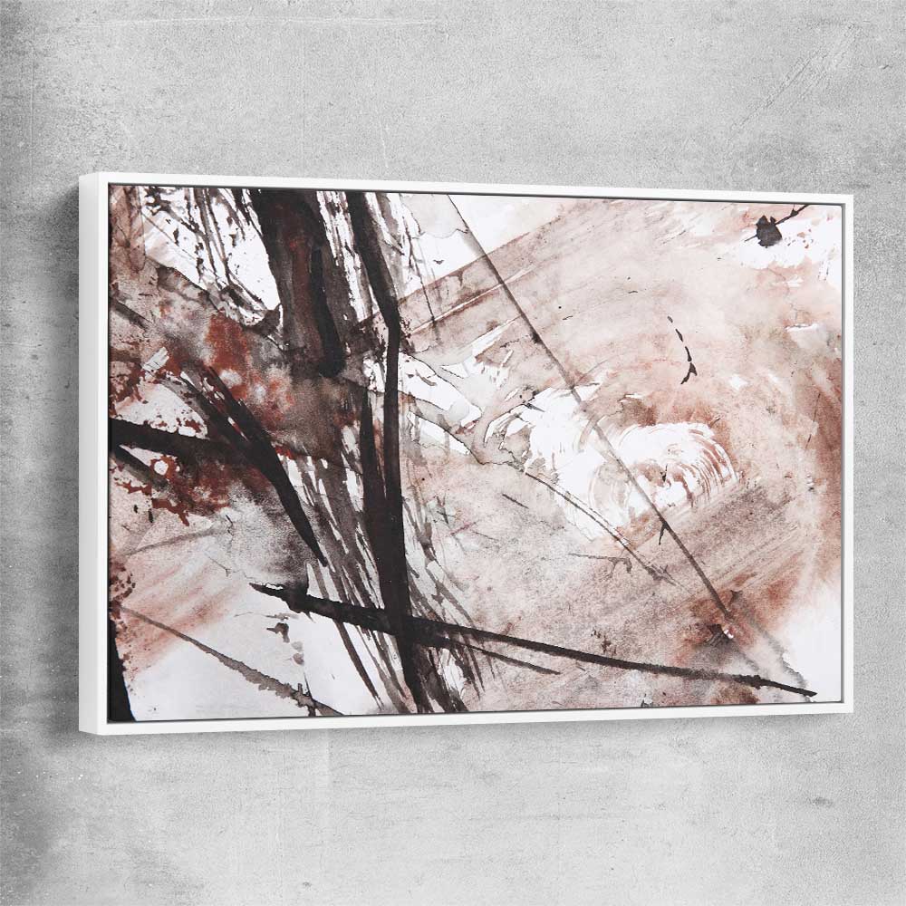 Sharp Strokes white framed canvas - part of our high quality canvas abstract wall art collection