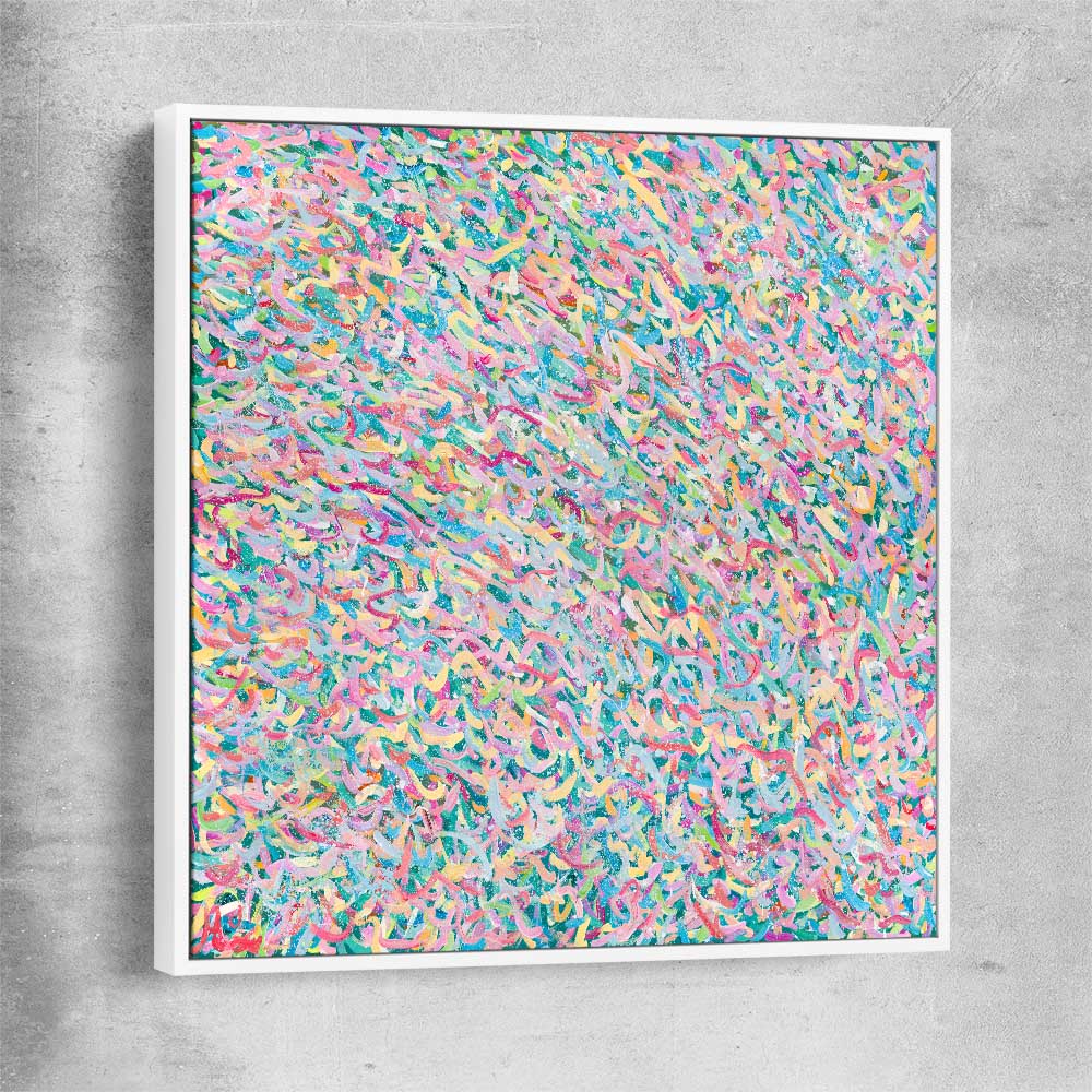 Shine of Fun white framed canvas - part of our high quality canvas abstract wall art collection
