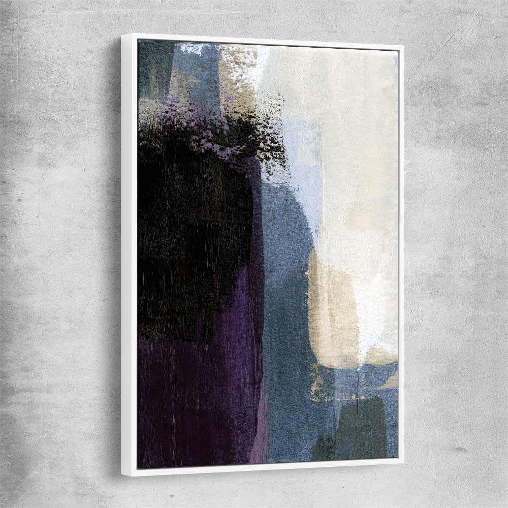 Soft Blue Two white framed canvas - part of our high quality canvas abstract wall art collection